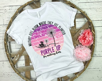 Purple Up for Military Kids Sublimation t shirt Digital Design PNG Instant Download PNG Dandelion