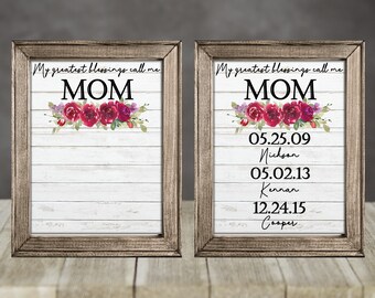 Sublimation Hardboard 8x10 My Greatests Blessings Call Me Mom Floral Digital Design for Personalization Digital Download PNG U101