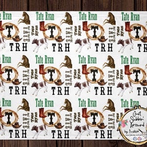 Western Baby Blanket 10 x 10 Szablon Inteligentny obiekt Łatwo edytowalny cyfrowy projekt sublimacji PNG Natychmiastowe pobieranie projektów dla dzieci PNG