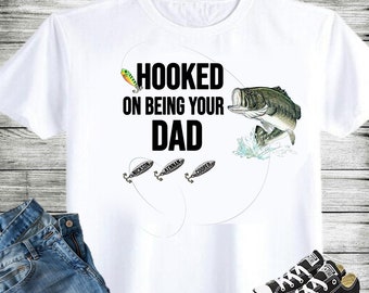 Hooked on Being Your Grandpa, Dad, Papa, etc for Shirt, Towels, Mug and other Sublimation Substrates Instant Download PNG Bass Fishing Lures