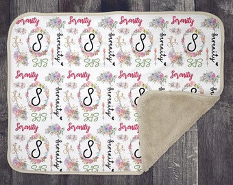 Baby Blanket Sublimation Template PNG and Photoshop Smart Objects with instructions Floral Girl Theme 10x10 panel