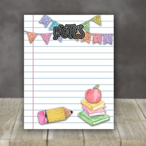 Hardboard Sublimation 8x10 Notebook Paper Teacher Notes Sublimation Design for Personalization Digital Download PNG Aparecium Design Gift