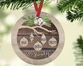 Round Ornament Farmhouse Faux Wood Hanging Bulb Personalize Sublimation Aparecium Design Co from Ashley Dodd PNG