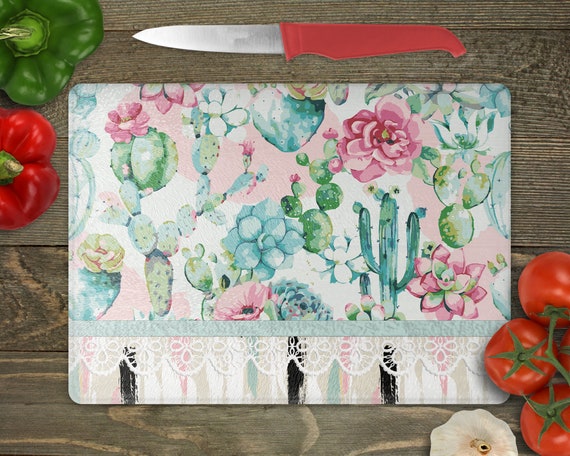 Soft Color Cactus Pretty Cutting Board Blank Sublimation Design Can Be  Resized PNG Fits Large Boards Summer Cutting Board 