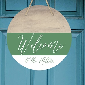 Round Door Hanger Sublimation Farmhouse and Faux Wood Color Block Welcome Sublimation Design for 12.25&quot; Round Door Blank Digital Design PNG