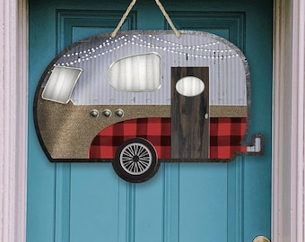 Camper puerta colgante Vintage Retro Camping Camper Sublimation Design for Aparecium Design Co blank Digital Download PNG Rustic Trailer