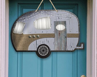 Camper puerta colgante Vintage Retro Camping Camper Sublimation Design for Aparecium Design Co blank Digital Download PNG Rustic Trailer