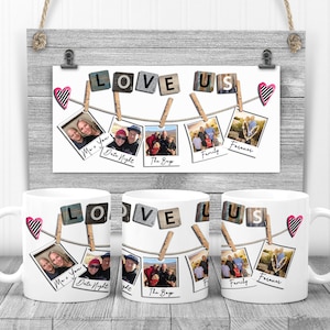 Taza de sublimación Valentine Full Wrap Photo Frame Diseño digital para la sublimación taza Instantánea Descargar Amor Nos Marcos de Marco para Imágenes PNG