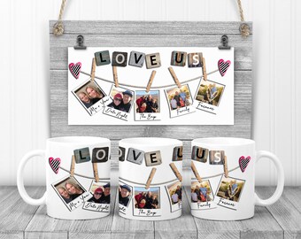 Sublimation Mug Valentine Full Wrap Photo Frame Digital Design for Sublimation Mug Instant Download Love Us Frame Frames for Pictures PNG