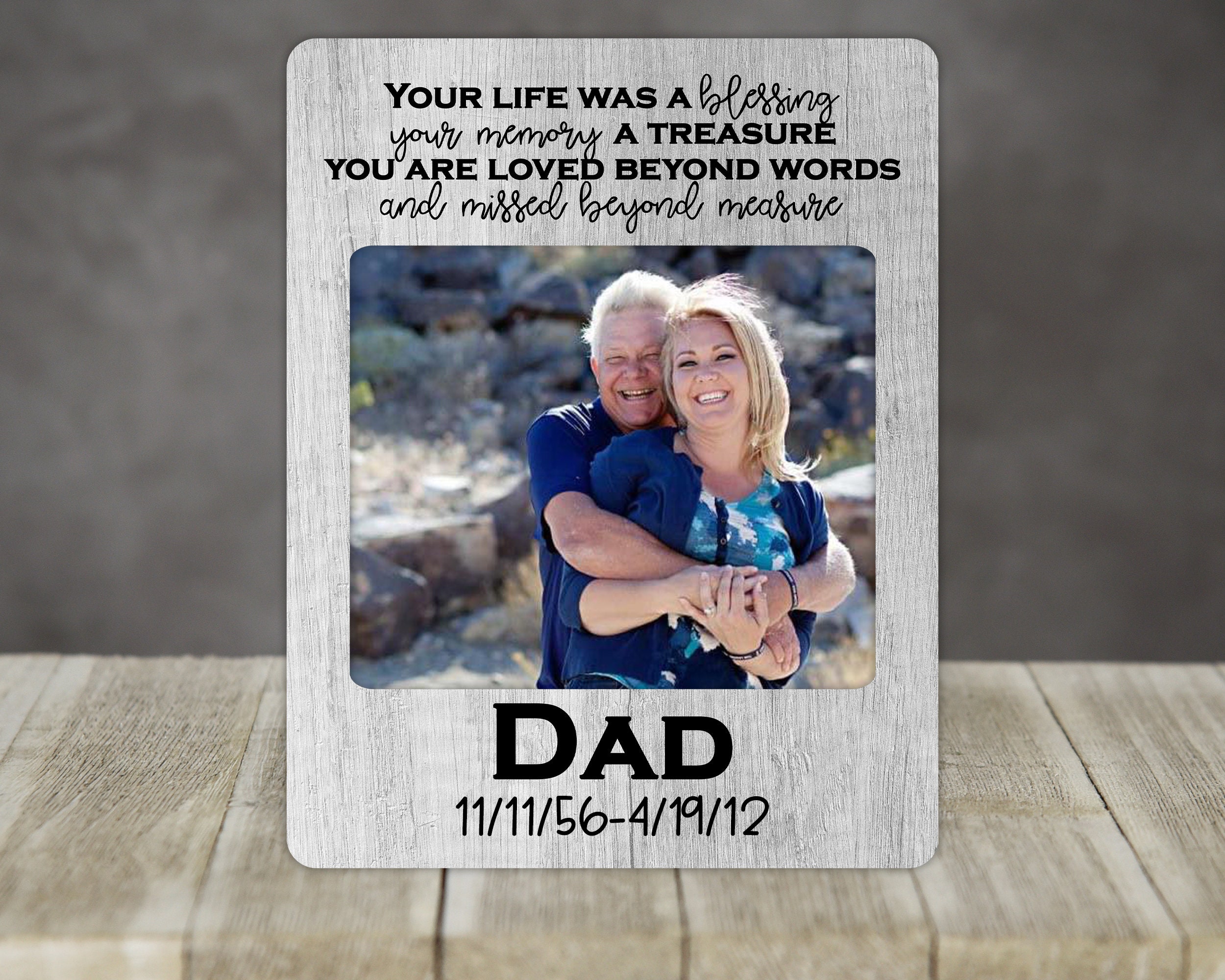 Hardboard 8x10 Photo Frame Dad Memorial Sublimation Design for Etsy
