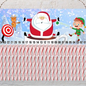 Candy Cane Countdown Adviento Sublimation Design Christmas Hanger Funny Santa Dunk Tank Digital Descargar archivos PNG para Aparecium Design Co