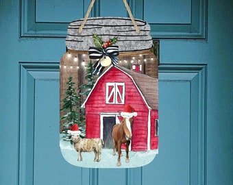 Mason Jar Sublimation Design Winter Christmas Farm Farmhouse Horse Rustic Digital Download 2 PNG files for Ashley Dodd's Mason Jar template