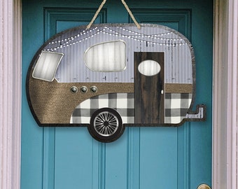 Camper puerta colgante Vintage Retro Camping Camper Sublimation Design for Aparecium Design Co blank Digital Download PNG Rustic Trailer