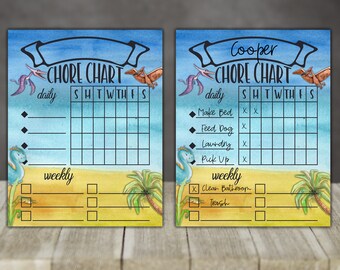 Sublimation digital Dinosaur Chore Chart Design Aparecium Design Co Harboard Blanks sized 8x10 Dry Erase Board Personalize Digital PNG