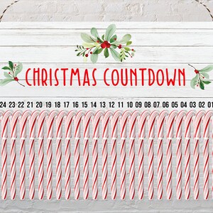 Candy Cane Countdown Advent Sublimation Design Christmas Hanger Holly Christmas Countdown Digital Download PNG Aparecium Design template