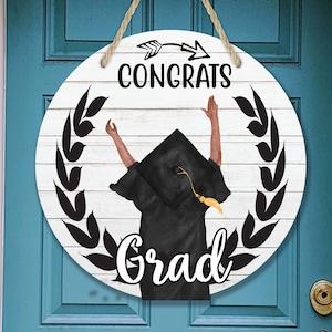 Round Door Hanger Sublimation Graduation Cap Congrats Grad design for Aparecium Design CO 12 inch Hardboard Blank Digital Download PNG