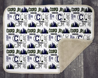 Baby Blanket Sublimation Template PNG and Photoshop Smart Objects with instructions Mountain Theme 10x10 panel