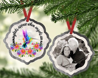 Joyful Ornament Memorial picture and Hummingbird Sublimation Design PNG for Ashley Dodd  Ornament from Aparecium Design Co