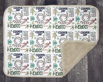 Baby Blanket Sublimation Template PNG and Photoshop Smart Objects with instructions Dinosaur Theme 10x10 panel