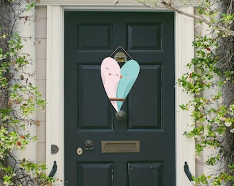 Heart Door Hanger Love Birds Valentines Day Diseño de sublimación PNG para Aparecium Design Co Descarga digital en blanco Sin producto físico