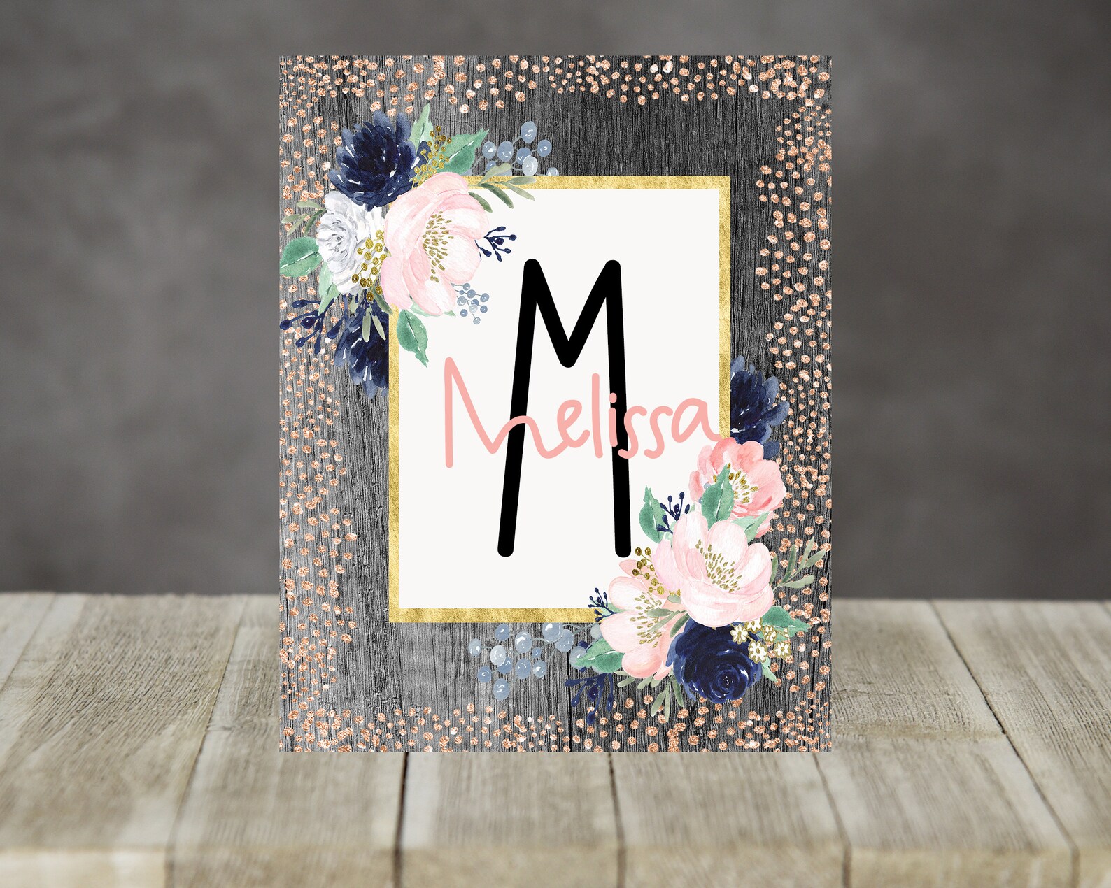 Hardboard Frame for Sublimation Navy Gold and Blush Pframe for Etsy