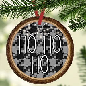 Round Ornament 10 Design Bundle Farmhouse Inspired Gray Buffalo Plaid Merry Christmas Sublimation Aparecium Design Co Digital Design PNG image 6