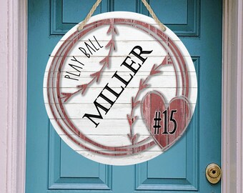 Round Door Hanger Sublimation Baseball Design Front Door Sign with Room for Personalization for Aparecium Design CO Blank PNG