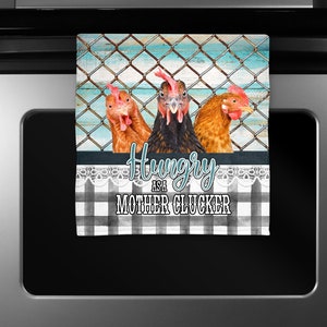 Funny Chicken Hungry as a Mother Clucker blank Plaid Digital Sublimation Design for Terry Velour kitchen towel Full Bleed Digital Download
