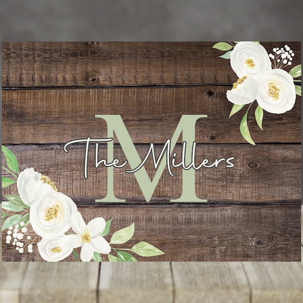 Floral Cutting Board Sublimation Desgin for you to add name Can be resized for other Blanks PNG Fits Conde and COastal Large Boards