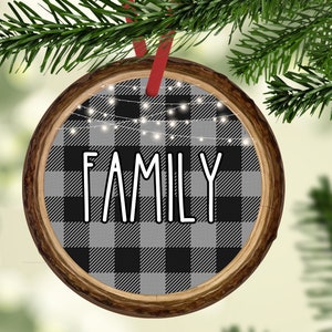 Round Ornament 10 Design Bundle Farmhouse Inspired Gray Buffalo Plaid Merry Christmas Sublimation Aparecium Design Co Digital Design PNG image 5