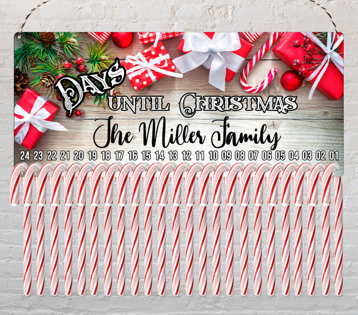 Candy Cane Countdown Advent Sublimation Design Christmas Etsy