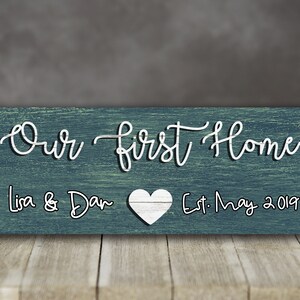 Rectangular Door Hanger Hardboard Our First Home Sublimation Design PNG for Aparecium Design CO Blank Instant Digital Download