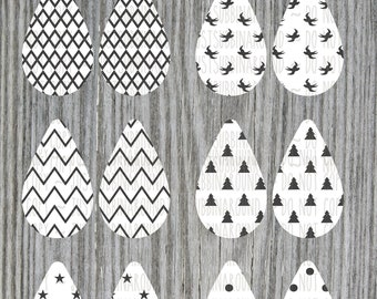 Lágrima Gota Pendiente Digital Sublimation Diseño Paquete De vacaciones Temática Smoda 6 Diseños Agrupados y Dimensionados para Ashley Dodd's Pendientes en blanco PNG