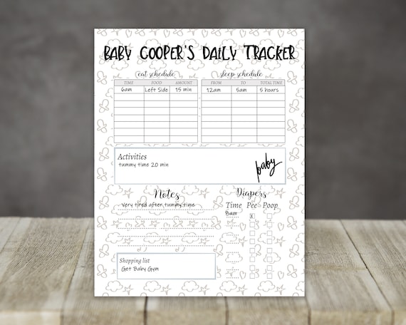 Sublimation Hardboard 11x14 Baby Tracker Dry Erase Board Design Gray Clouds  Add your own name personalize Digital Design PNG