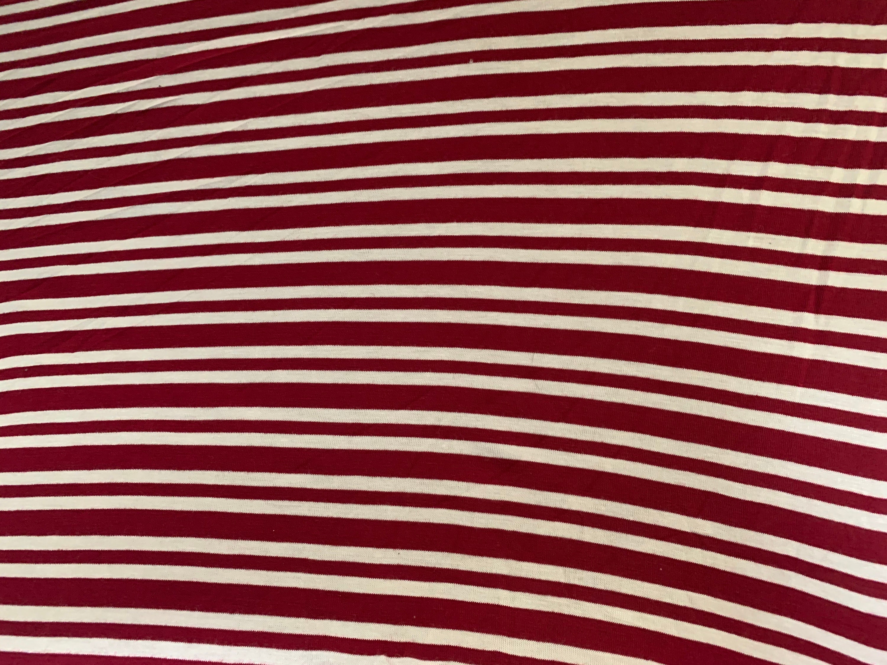 Maroon Striped Jersey Knit Fabric Etsy