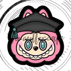Grad Cap Furry Monster / Graduation Cookie Cutter by thecuttercafe