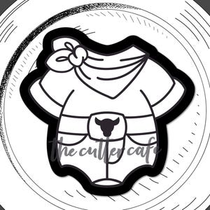 Western Romper / Cowboy / Cowgirl / Rodeo Cookie Cutter by thecuttercafe