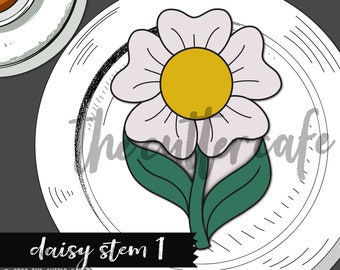 Daisy Stem 1 / Flower / Groovy Cookie Cutter by thecuttercafe