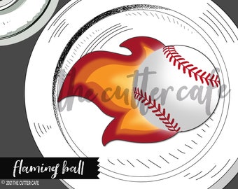Flaming Ball / Baseball / Basketball / Soccer / Volleyball Cookie Cutter par thecuttercafe