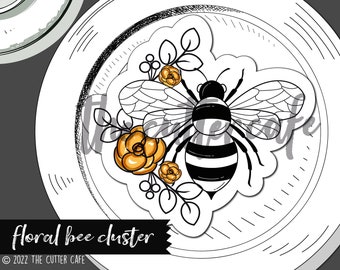 Bee Floral Cluster / Honey Bee Cutter by thecuttercafe