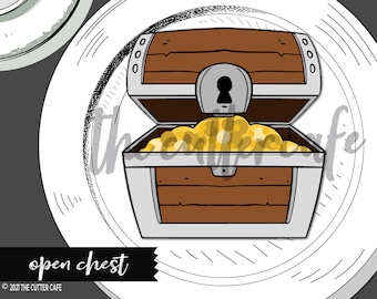 Treasure Chest 2 / Open Chest / Pirates Cookie Cutter by thecuttercafe