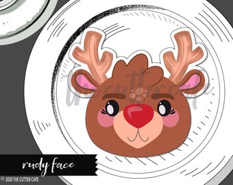 Rudy Face / Reindeer / Christmas Cookie Cutter by thecuttercafe