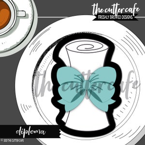 Cortador de galletas con forma de lazo para diploma o graduación de thecuttercafe