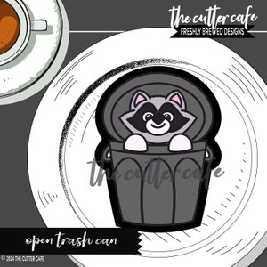 Open Trash Can / Garbage Truck Bday Cookie Cutter by thecuttercafe