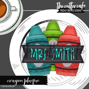 Crayon Plaque / School Cookie Cutter by thecuttercafe