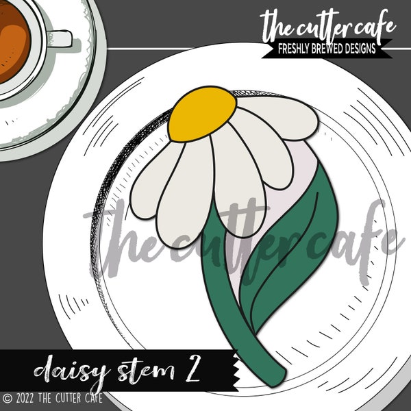 Daisy Stem 2 / Flower / Groovy Cookie Cutter by thecuttercafe