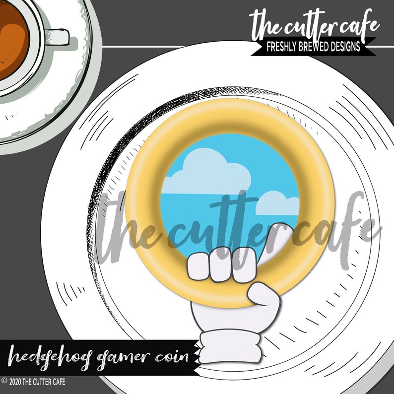 Speedy Hedgehog Coin Gamer Cookie Cutter by thecuttercafe