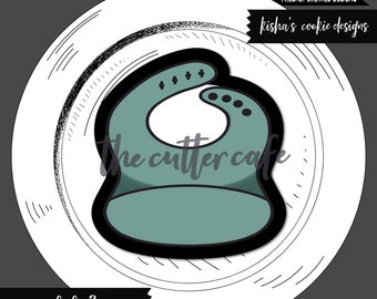 Cortador de galletas de silicona para babero/bebé de Kisha con thecuttercafe