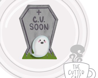 C. U. Soon tombstone Halloween cookie cutter