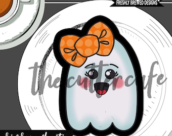 Big Bow Ghostie / Ghost / Halloween Cookie Cutter by thecuttercafe